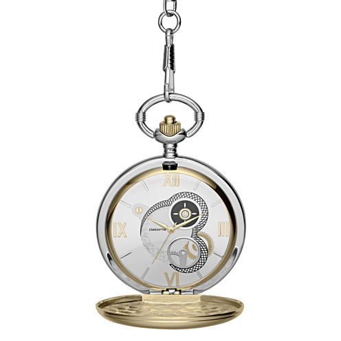 Claiborne Mens Two-Tone Pocket Watch