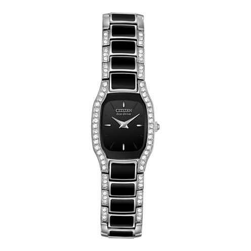 Citizen® Eco-Drive® Womens Black Resin Watch EW9780-57E