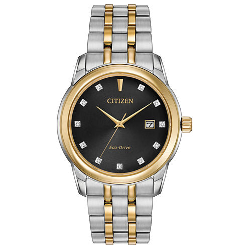 Citizen® Eco-Drive Men's Two Tone Watch With Diamond Accents Bm7344-54E