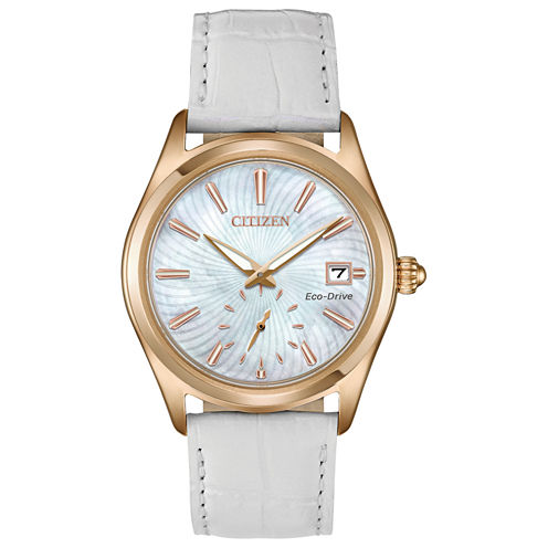 Citizen Womens White Strap Watch-Ev1033-08d