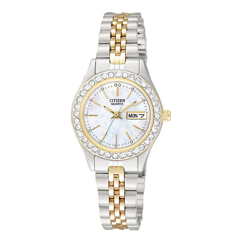 Citizen Quartz Womens Two Tone Bracelet Watch-Eq0534-50d