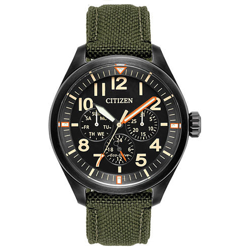 Citizen Mens Green Strap Watch-Bu2055-16e