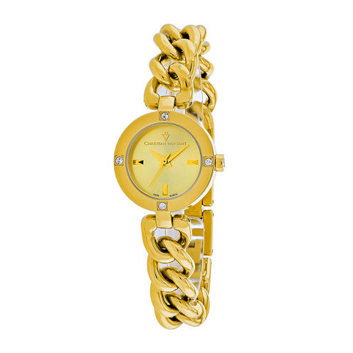 Christian Van Sant Sultry Womens Gold-Tone Bracelet Watch