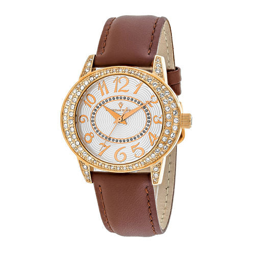 Christian Van Sant Sevilla Womens Brown Leather Strap Watch