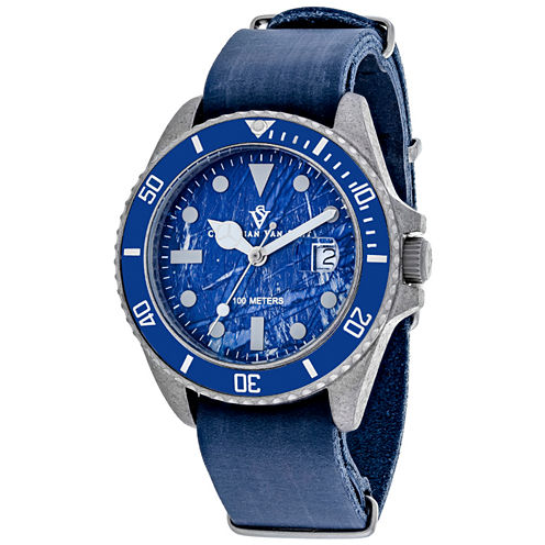 Christian Van Sant Mens Blue Strap Watch-Cv5203b