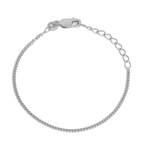 Children's Sterling Silver 6  Inch Curb Chain Bracelet