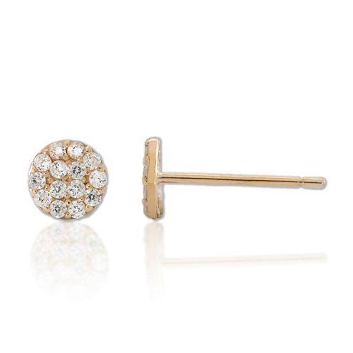 Children's 14K Gold Cubic Zirconia Cluster Ball Stud Earrings