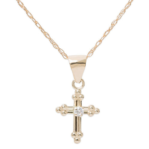 Children's 14K Gold Cross Pendant Necklace