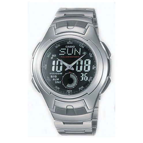 Casio® Mens Stainless Steel Analog/Digital Watch AQ160WD-1BV