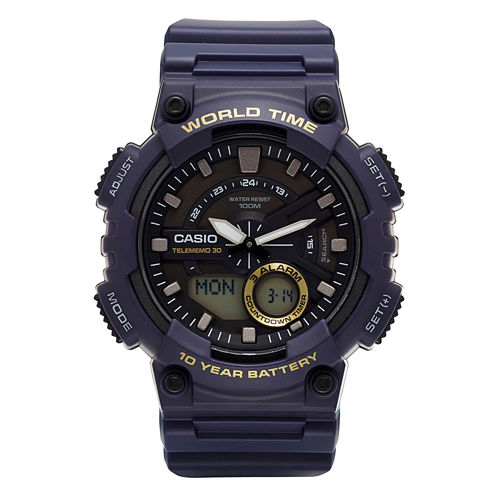 Casio® Mens Blue 3D Dial Heavy Duty Strap Watch AEQ110W-1AV