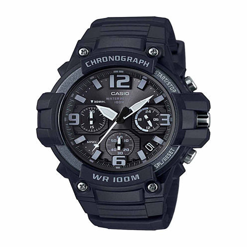 Casio Mens Black Strap Watch-Mcw100h-1a3v