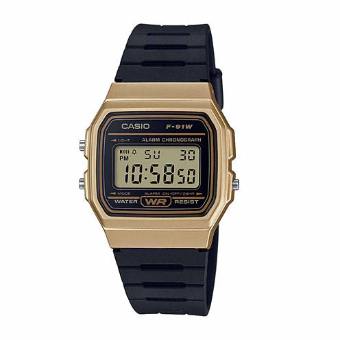 Casio Mens Black Strap Watch-F91wm-9a