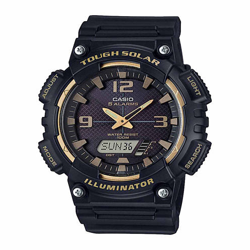 Casio Mens Black Strap Watch-Aqs810w-1a3v