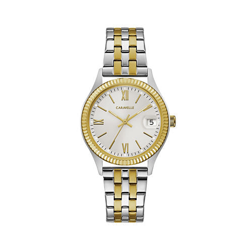 Caravelle Womens Two Tone Bracelet Watch-45m112