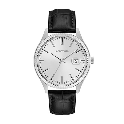 Caravelle Mens Black Strap Watch-43b150