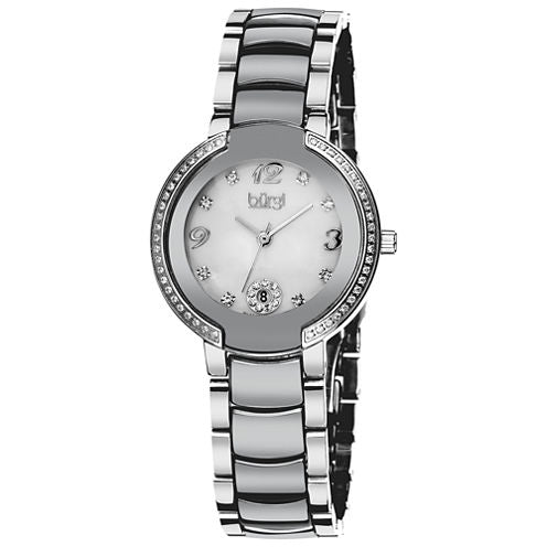 Burgi Womens Silver Tone Strap Watch-B-072sl