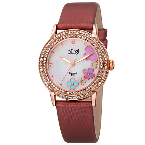 Burgi Womens Red Strap Watch-B-142bur