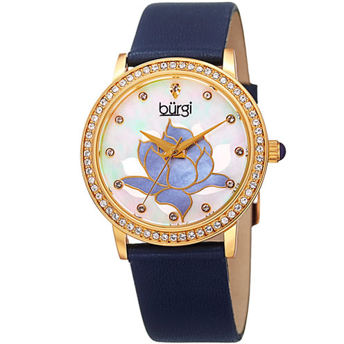 Burgi Womens Blue Strap Watch-B-159bu