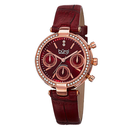 Burgi Unisex Red Strap Watch-B-129rd