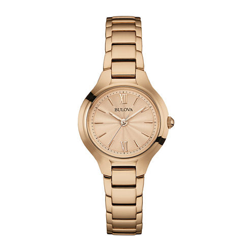 Bulova® Classic Womens Rose-Tone Stainless Steel Bracelet Watch 97L151