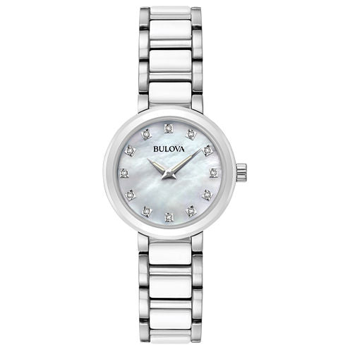 Bulova Womens Silver Tone Bracelet Watch-98p158