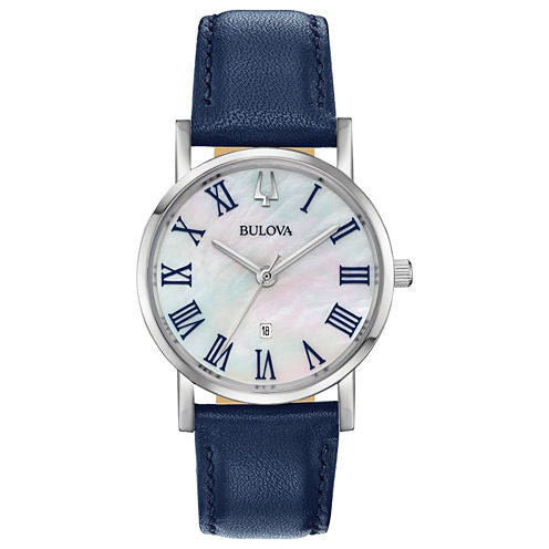 Bulova Womens Blue Strap Watch-96m146