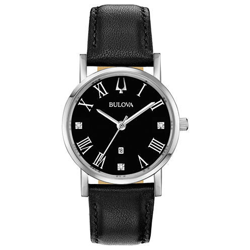 Bulova Womens Black Strap Watch-96p192