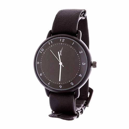 Brooklyn Exchange Mens Black Strap Watch-Nwl378875bk-Bk