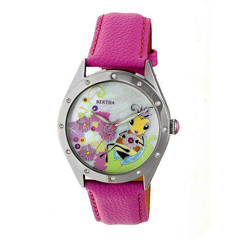 Bertha Unisex Pink Strap Watch-Bthbr7204