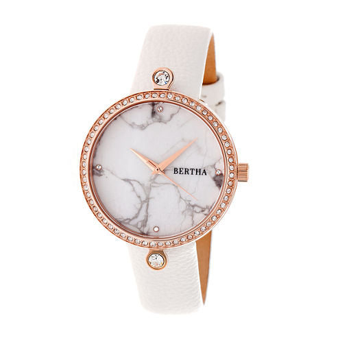 Bertha Frances Womens White Strap Watch-Bthbr6404