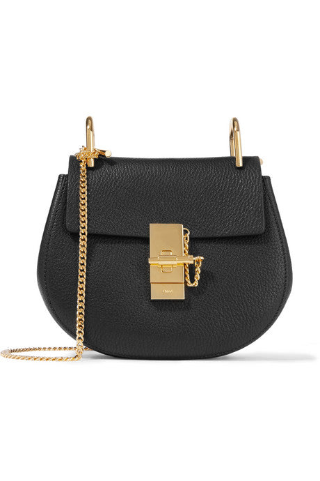 Drew mini textured-leather shoulder bag