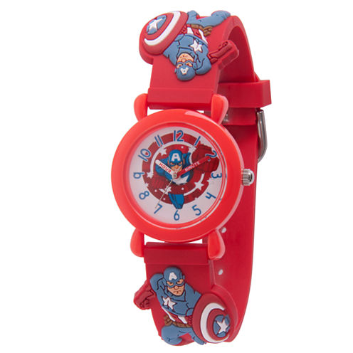 Avengers Boys Red Strap Watch-Wma000159