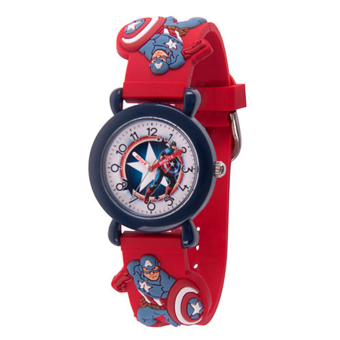 Avengers Boys Red Strap Watch-Wma000157