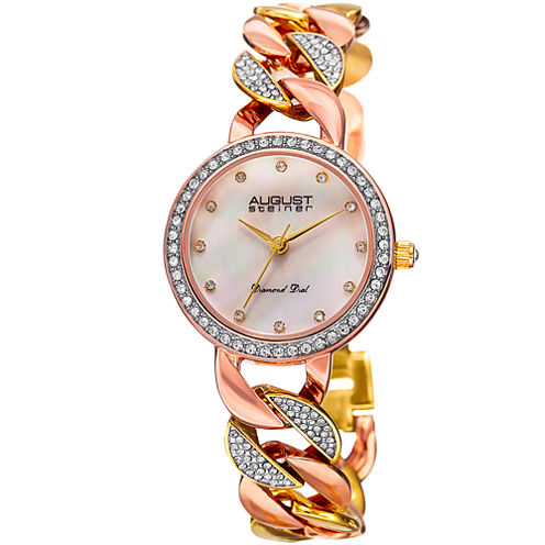 August Steiner Womens Two Tone Strap Watch-As-8190tri