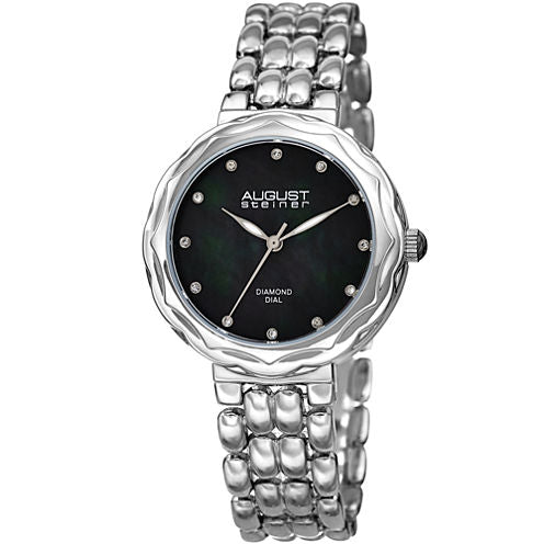 August Steiner Womens Silver Tone Strap Watch-As-8248ssbk