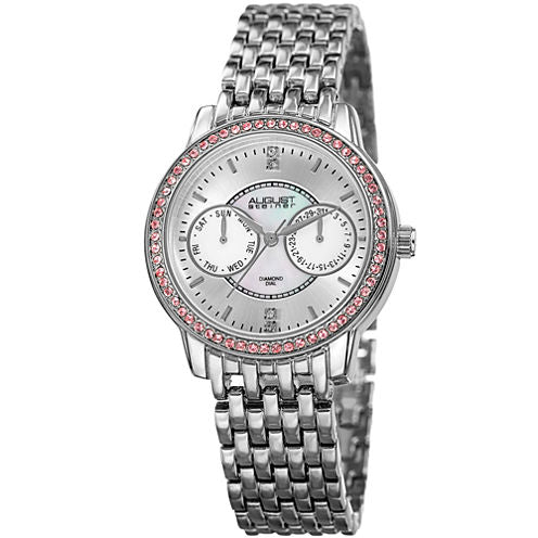 August Steiner Womens Silver Tone Strap Watch-As-8228ss