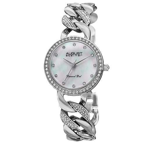 August Steiner Womens Silver Tone Strap Watch-As-8190ss