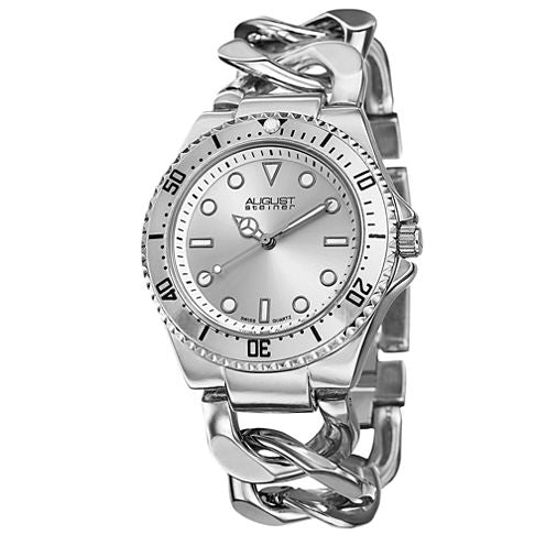 August Steiner Womens Silver Tone Strap Watch-As-8079ss