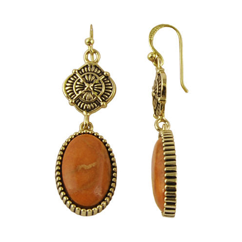 Artsmith By Barse Bijoux Bar Orange Drop Earrings