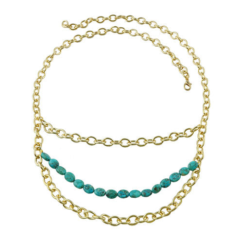 Art Smith by BARSE Genuine Turquoise Layered Chain Necklace