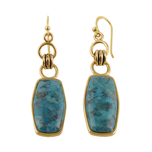 Art Smith by BARSE Genuine Turquoise Brass Earrings