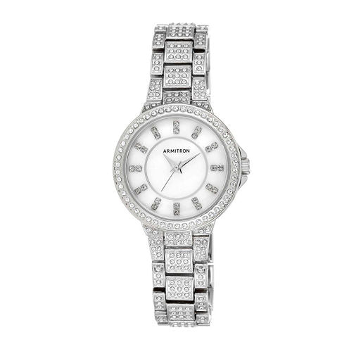 Armitron® Now® Womens Silver-Tone Crystal Accent Watch 75/5317MPSV