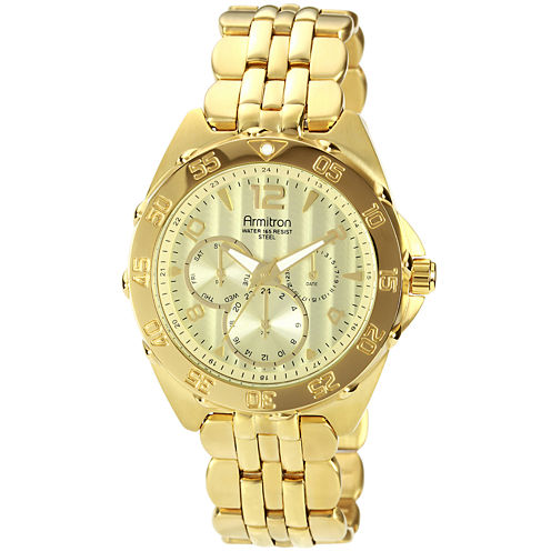 Armitron® Mens Gold-Plated Chronograph Watch