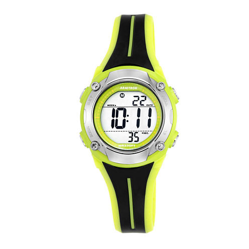 Armitron® Black and Lime Digital Chronograph Sport Watch