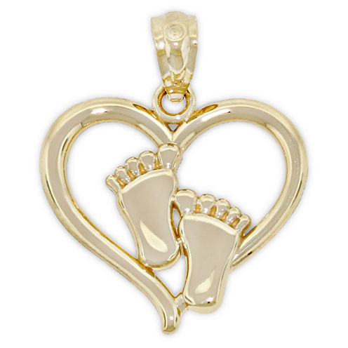 Womens 14K Gold Heart Pendant