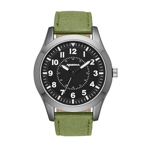 Arizona Mens Green And Black Strap Watch