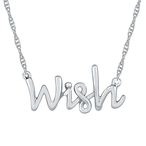 Womens 10K White Gold Pendant Necklace