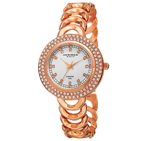 Akribos XXIV Unisex Rose Goldtone Bracelet Watch-A-804rg