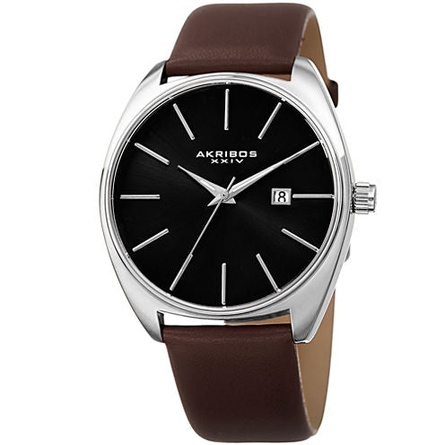 Akribos XXIV Mens Brown Strap Watch-A-945ssbr