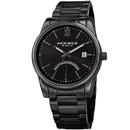 Akribos XXIV Mens Black Strap Watch-A-962bk